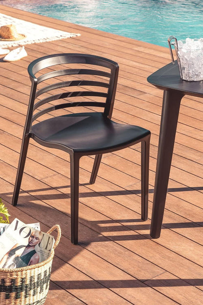 Pacl 4 Sillas Roma para Comedor o Terraza Negras