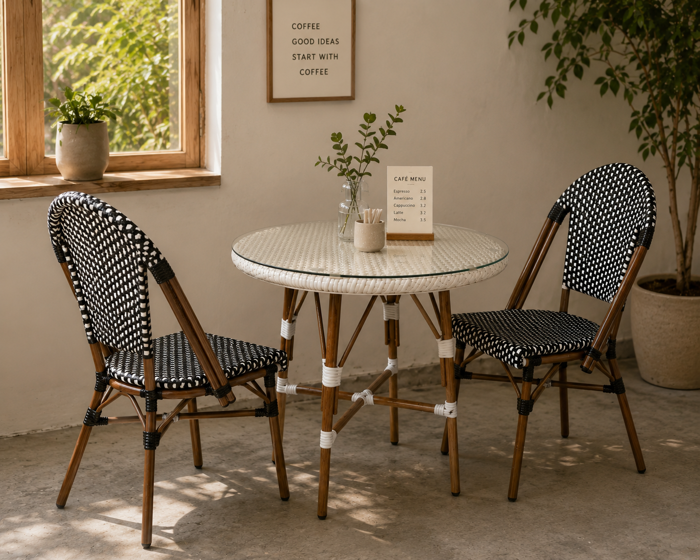 Silla Parisina para Cafetería o Restaurante Negra