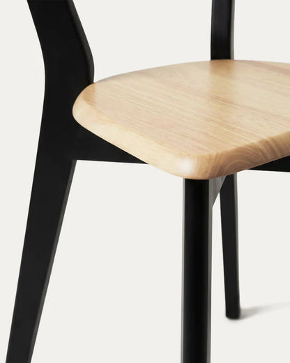 Silla Fresno para Comedor de Madera Natural/Negro