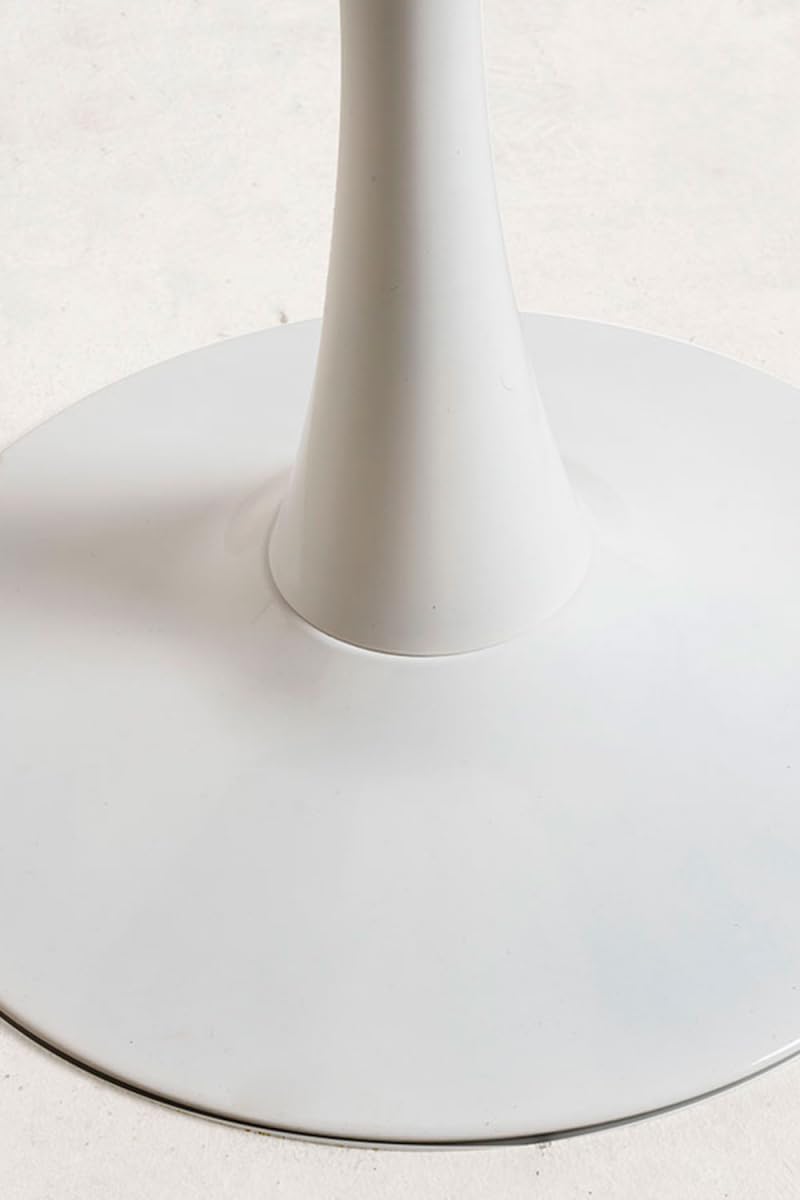 Mesa Comedor Redonda Tulip Wood 80cm Diametro Blanca