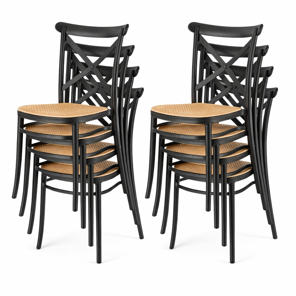 Silla Danubio Crossback Top Apilable Negra