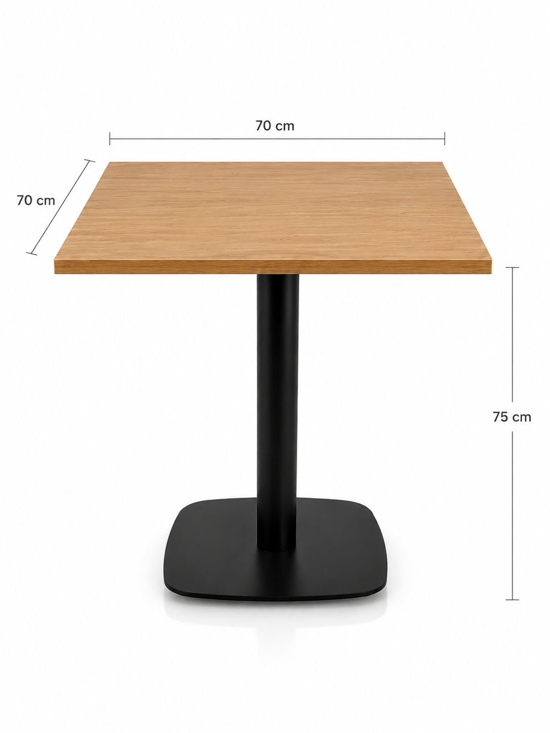 Mesa Tolix Madera 70x70 Metalica Cubierta Madera