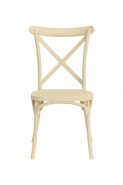 Pack 4 Sillas Crossback Beige Apilable