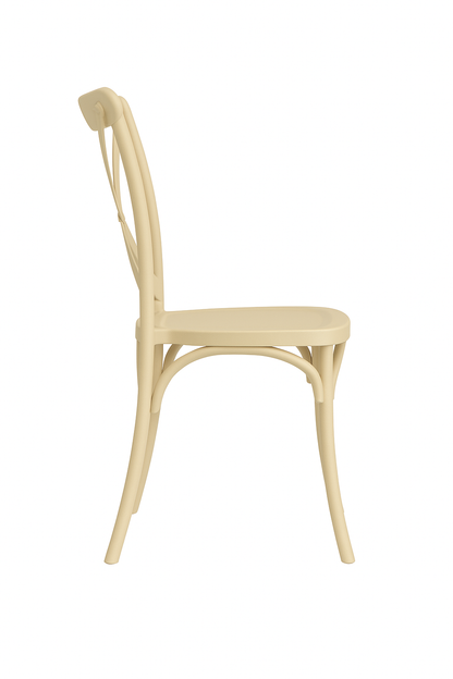 Pack 4 Sillas Crossback Beige Apilable