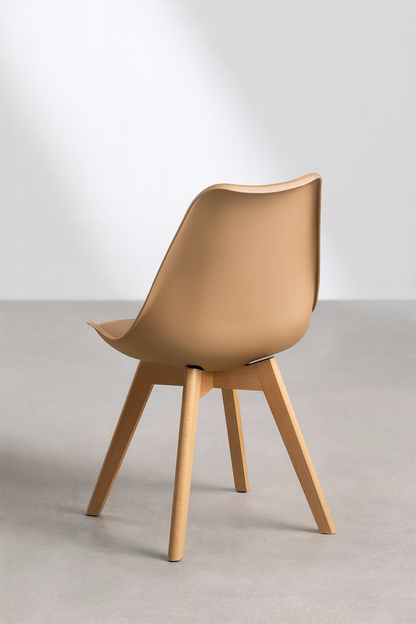 Pack 4 Sillas Eames Acolchada Beige