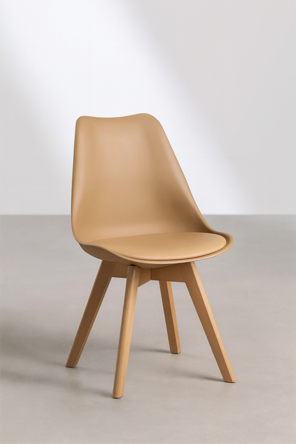 Pack 4 Sillas Eames Acolchada Beige