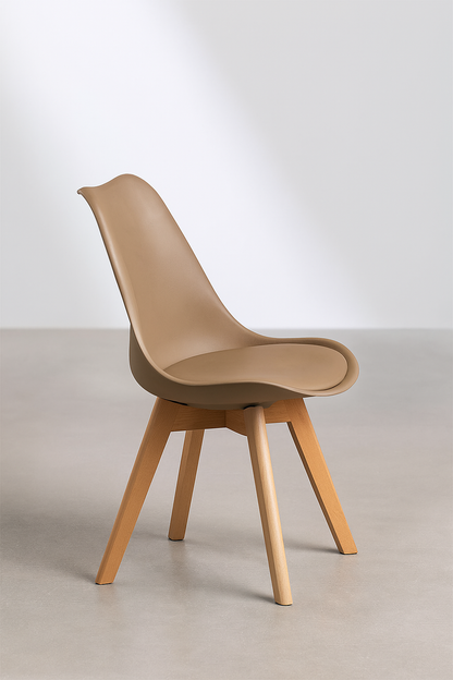 Pack 4 Sillas Eames Acolchada Beige