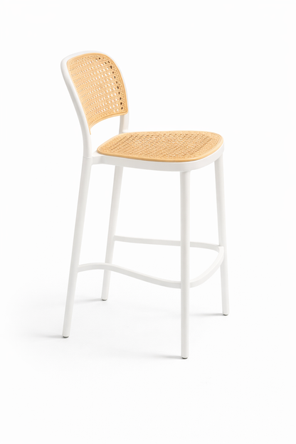 Taburete Delta Lombardia Piso De Bar O Terraza 66cm Blanco