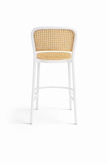 Taburete Delta Lombardia Piso De Bar O Terraza 66cm Blanco