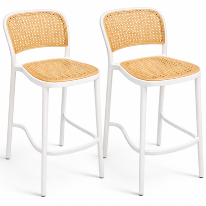 Pack 2 Taburetes Delta Piso De Bar O Terraza 66cm Blanco