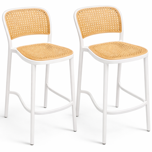 Pack 2 Taburetes Delta Piso De Bar O Terraza 66cm Blanco