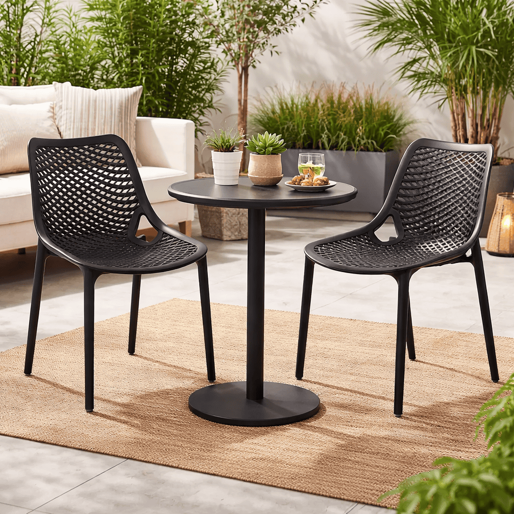 Pack 2 Sillas o Sillon Rex Negra para Terraza o Comedor