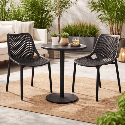 Pack 2 Sillas o Sillon Rex Negra para Terraza o Comedor