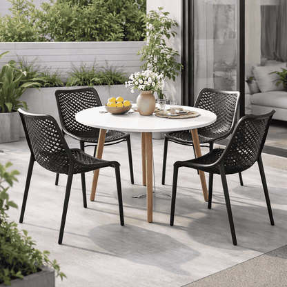 Pack 2 Sillas o Sillon Rex Negra para Terraza o Comedor