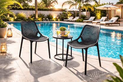 Pack 2 Sillas o Sillon Rex Negra para Terraza o Comedor