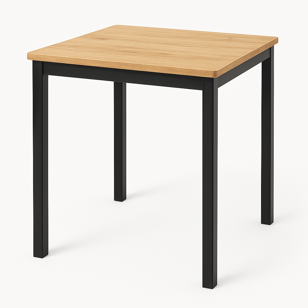 Combo Restaurante Mesa 60x60 y 4 Sillas Tolix Madera Negras