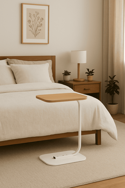 Mesa Lateral Auxiliar Minimalista Wood Blanca