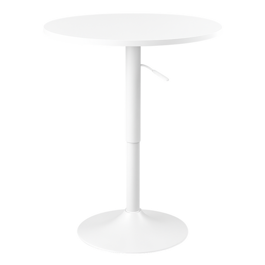 Mesa Bar Centro Altura Regulable 60cm Diámetro Full Blanca