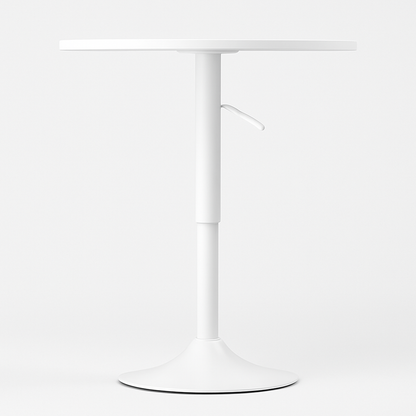 Mesa Bar Centro Altura Regulable 60cm Diámetro Full Blanca
