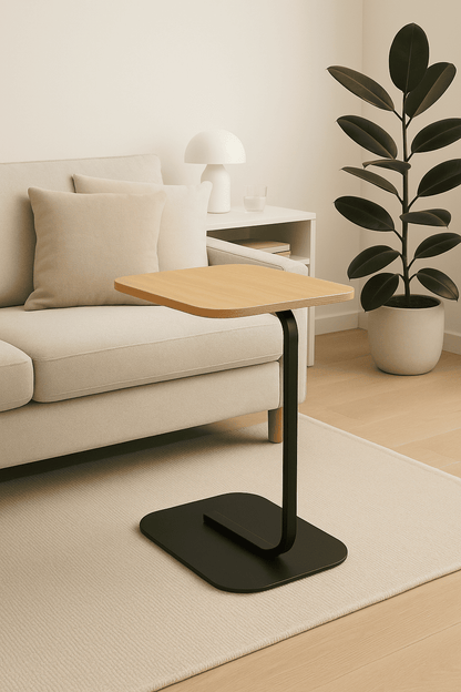 Mesa Lateral Auxiliar Minimalista Wood Negra