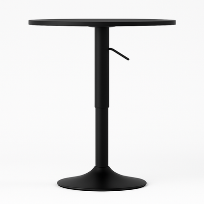 Mesa Bar Centro Altura Regulable 60cm Diámetro Full Negra