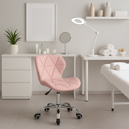 Silla De Escritorio Mariposa Radar Giratoria Acolchada Rosa