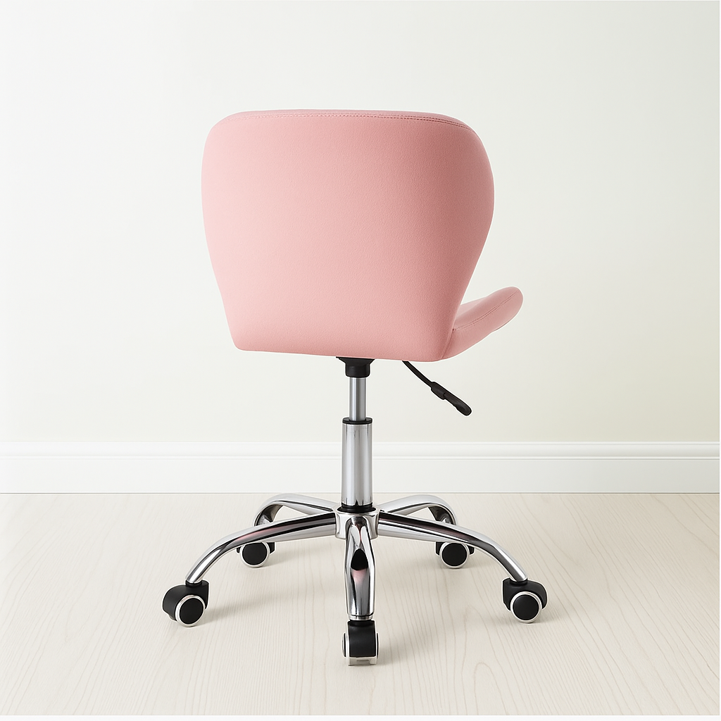 Silla De Escritorio Mariposa Radar Giratoria Acolchada Rosa