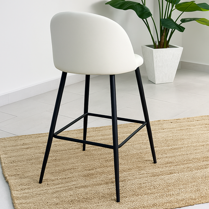 Piso de Bar Taburete Velvet 66cm Terciopelo Blanco