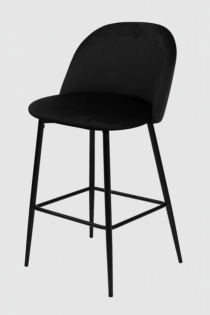 Pack 2 Pisos de Bar Taburete Velvet 66cm Terciopelo Negros