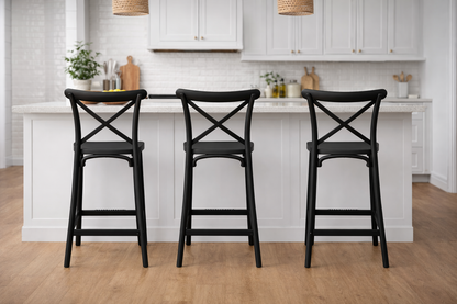 Taburete Bar Danubio Crossback Negro Polipropileno 66 cm