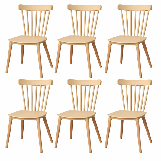 Pack 6 Sillas Windsor para Comedor o Terraza Beige