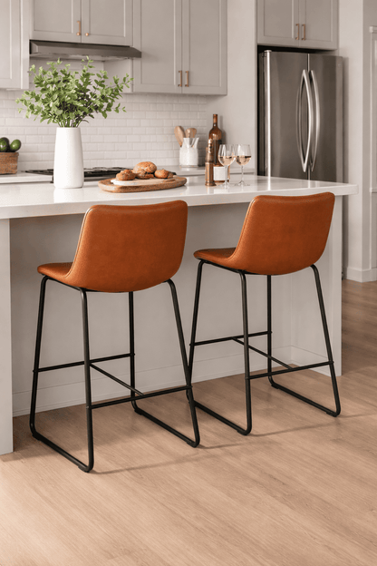 Pack 2 Taburetes Burgos Piso De Bar O Terraza 66cm Marron