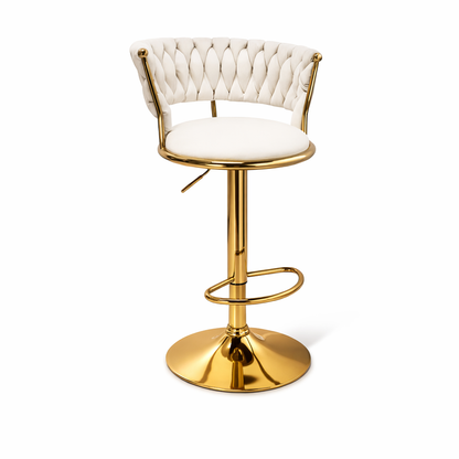 Taburete Queen Terciopelo Ajustable Beige