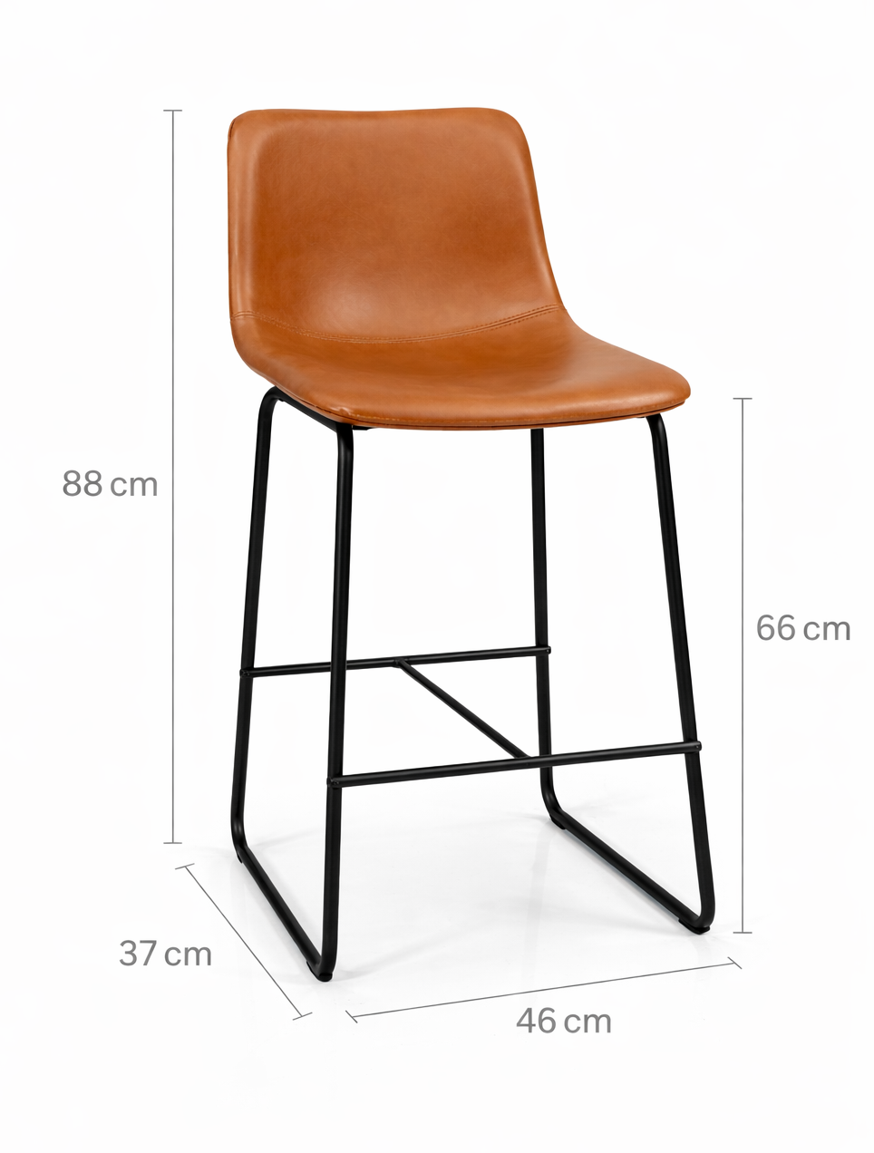 Pack 2 Taburetes Burgos Piso De Bar O Terraza 66cm Marron