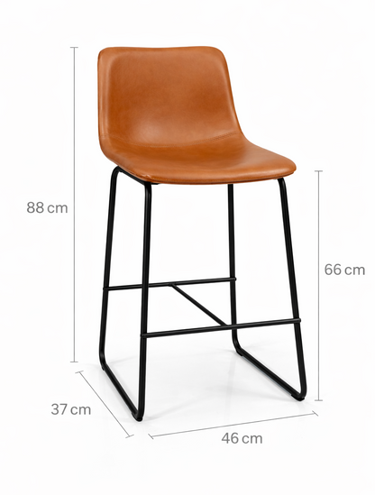 Pack 2 Taburetes Burgos Piso De Bar O Terraza 66cm Marron