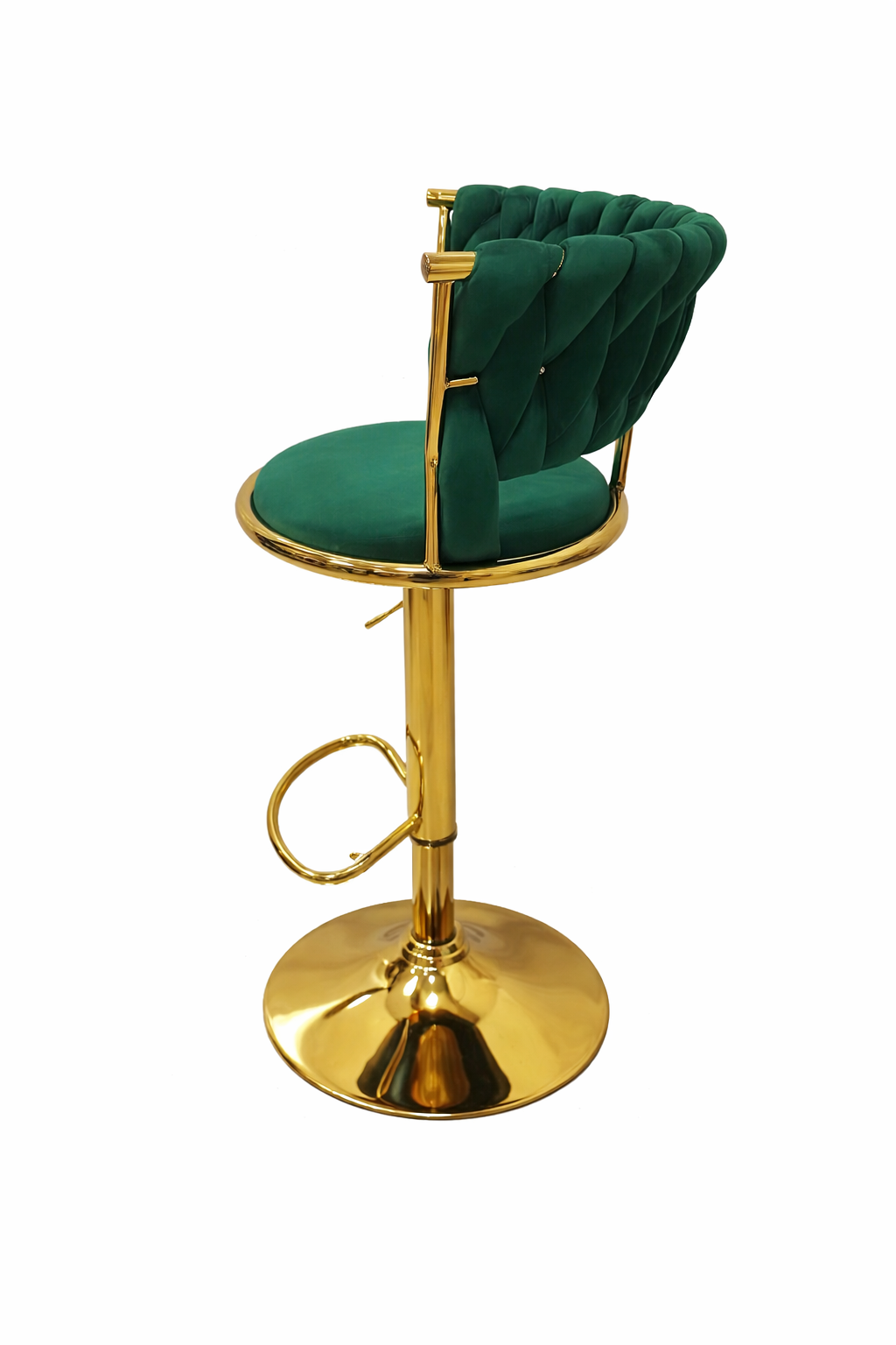 Taburete Queen Terciopelo Ajustable Verde
