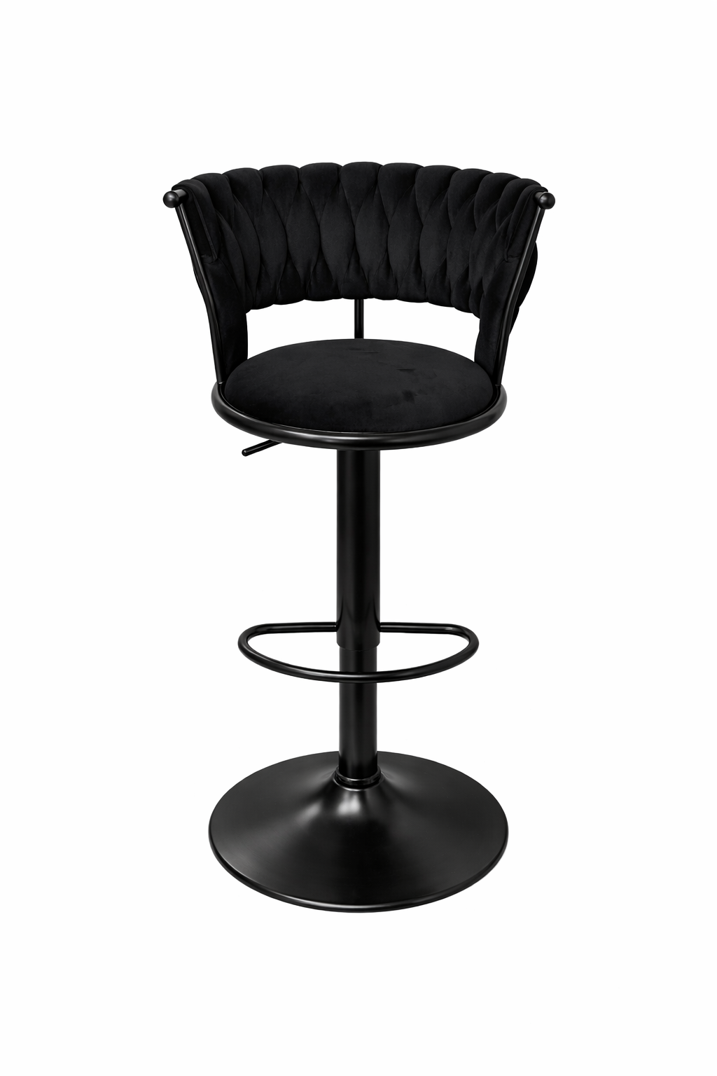 Taburete Queen Terciopelo Ajustable Full Negro