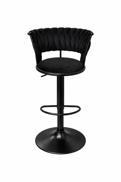 Taburete Queen Terciopelo Ajustable Full Negro