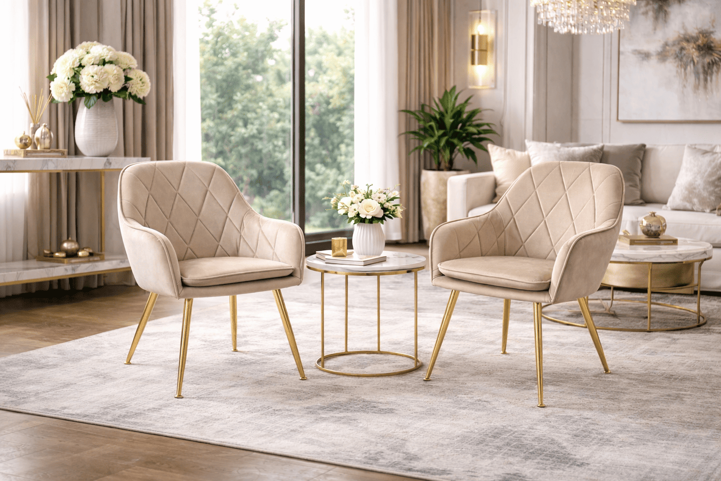 Butaca Sitial Velvet Diamond Beige