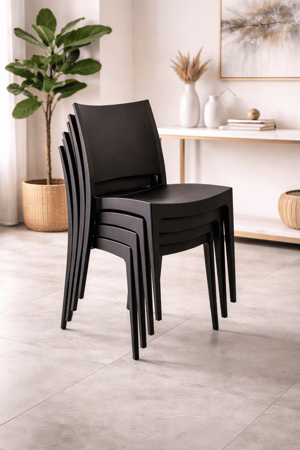 Pack 4 Sillas Murcia Minimalista para Comedor o Restaurante Negra
