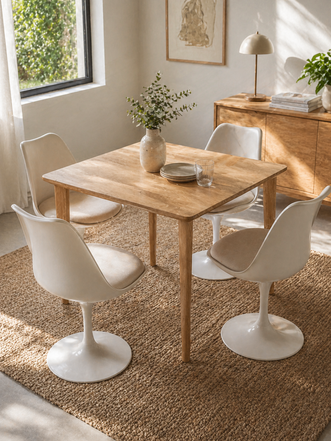 Mesa Oslo Madera 70x70 Natural para Comedor