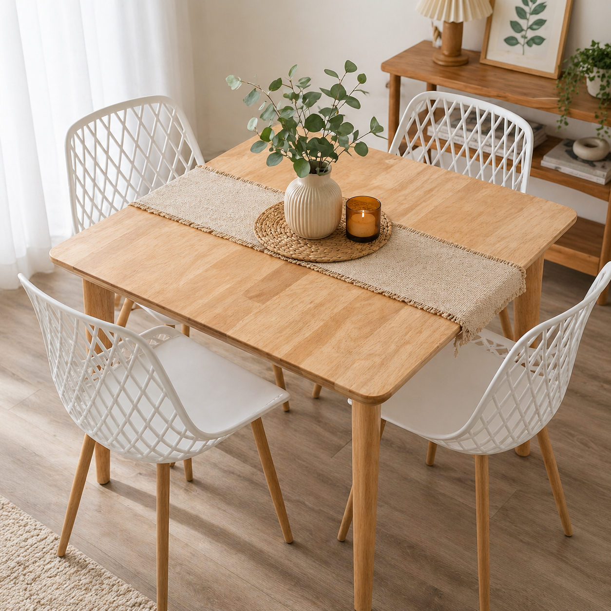 Mesa Oslo Madera 70x70 Natural para Comedor