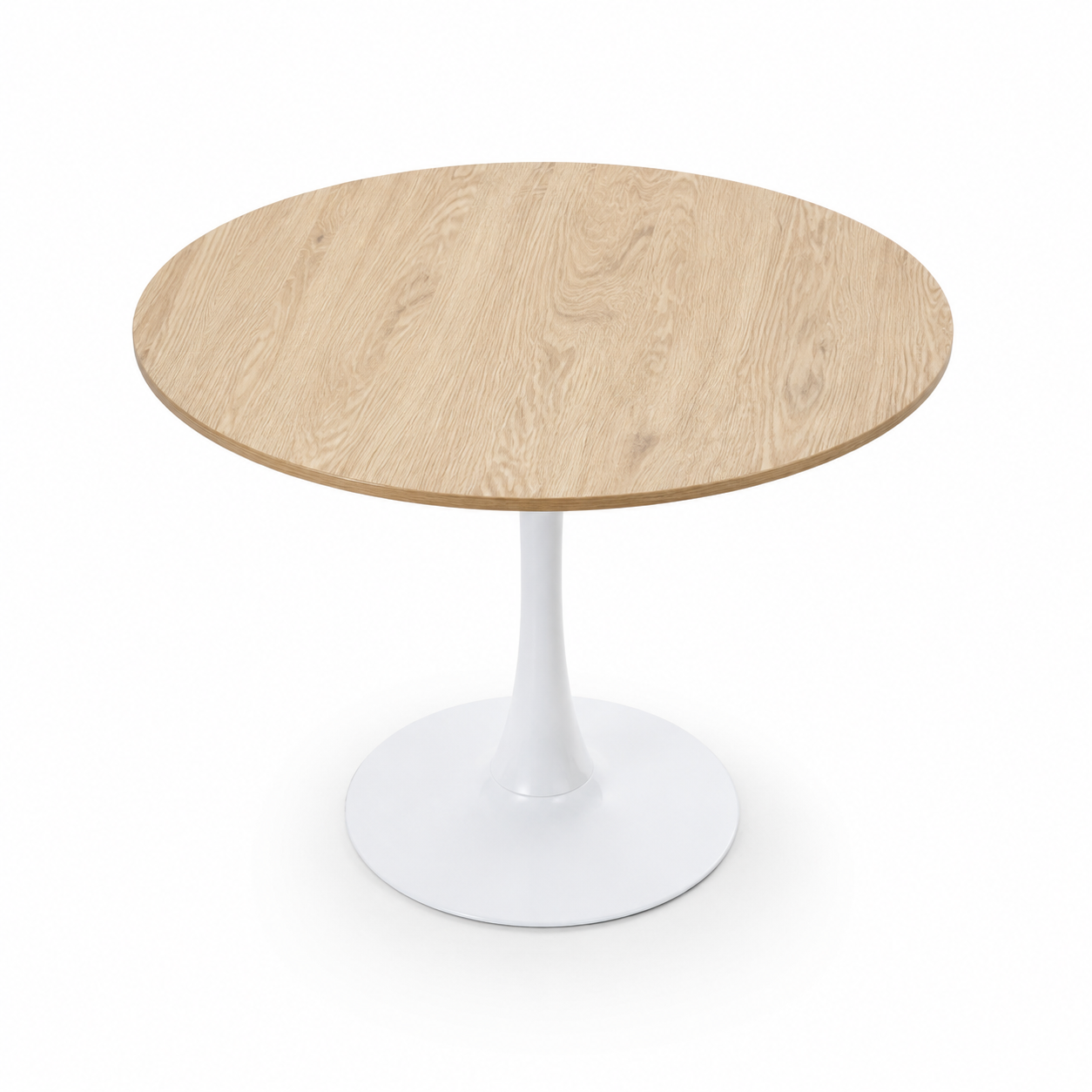 Mesa Comedor Redonda Tulip Wood 100cm Diametro Blanca