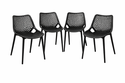 Pack 4 Sillas o Sillon Rex Negra para Terraza o Comedor
