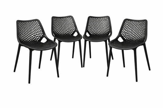 Pack 4 Sillas o Sillon Rex Negra para Terraza o Comedor