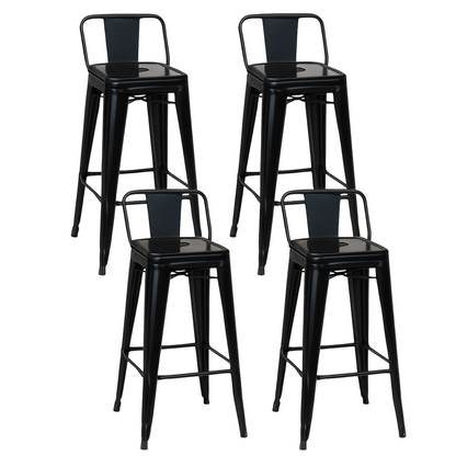 Pack 4 Taburetes Tolix Clásico Negro 66cm