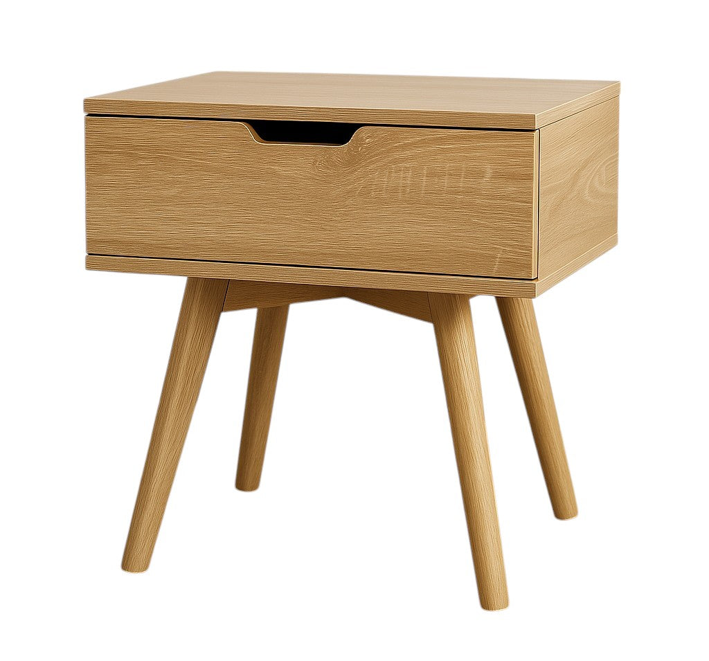 Velador Mesa De Noche Wood 1 Cajon Moderno 50*40*45cm