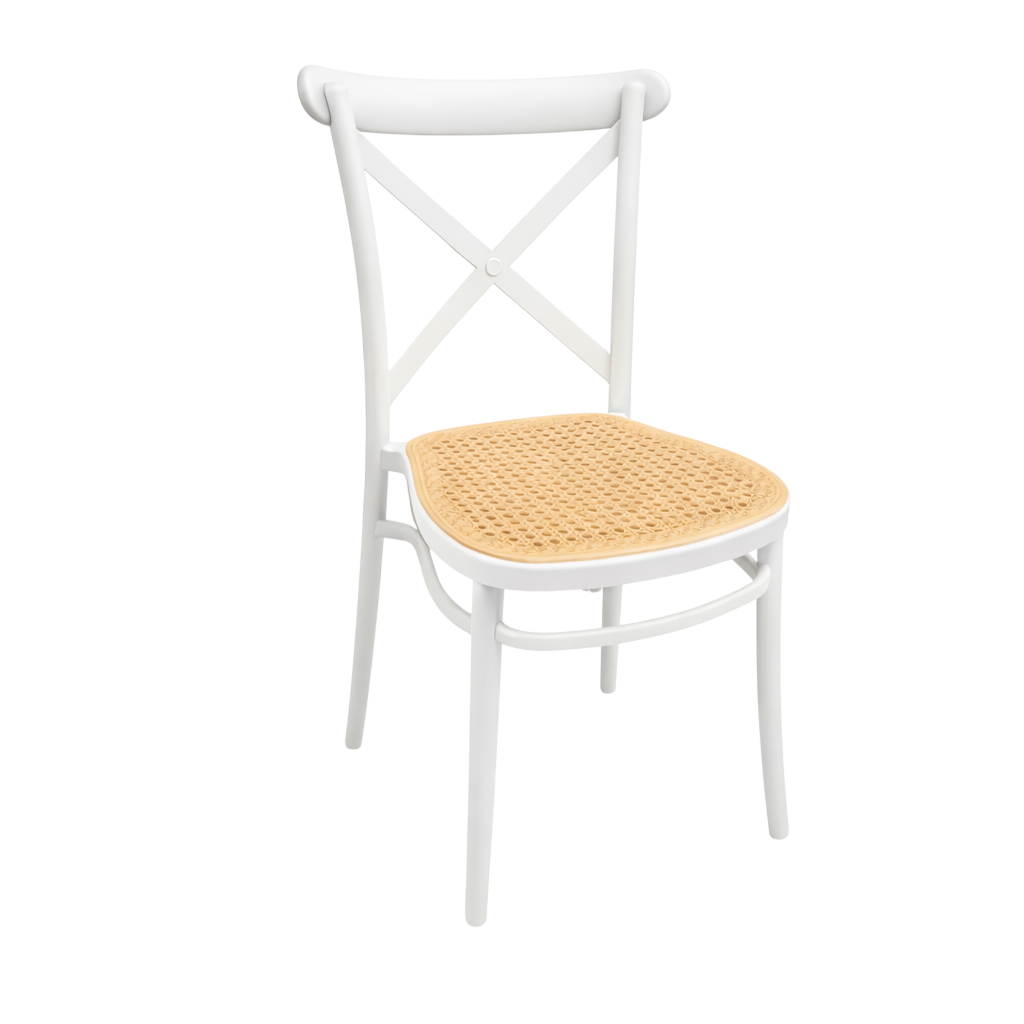 Silla Danubio Crossback Top Apilable Blanca