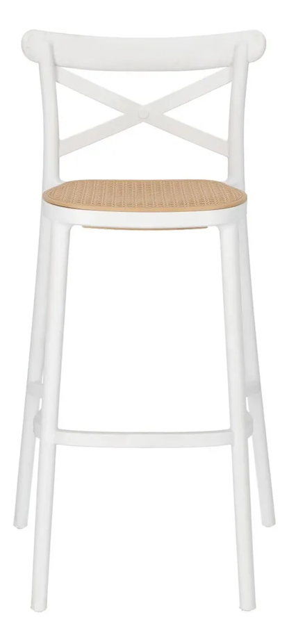Taburete Crossback Danubio Piso de Bar o Terraza 66cm Blanco