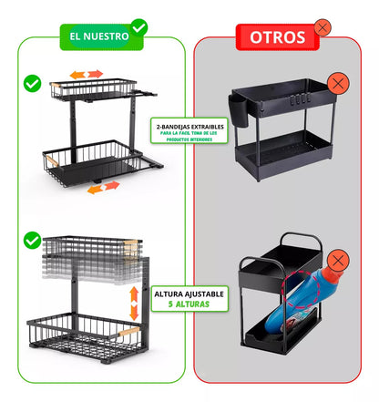 Organizador Para Lavaplatos Cocina Baño Multiusos Ajustable